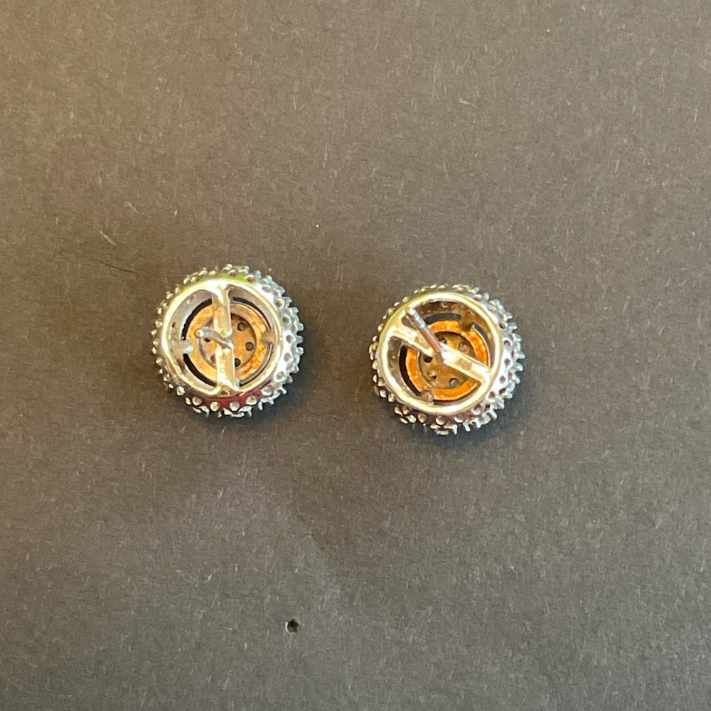 1 Carat Diamond Cluster Earrings - Picture 7 of 9